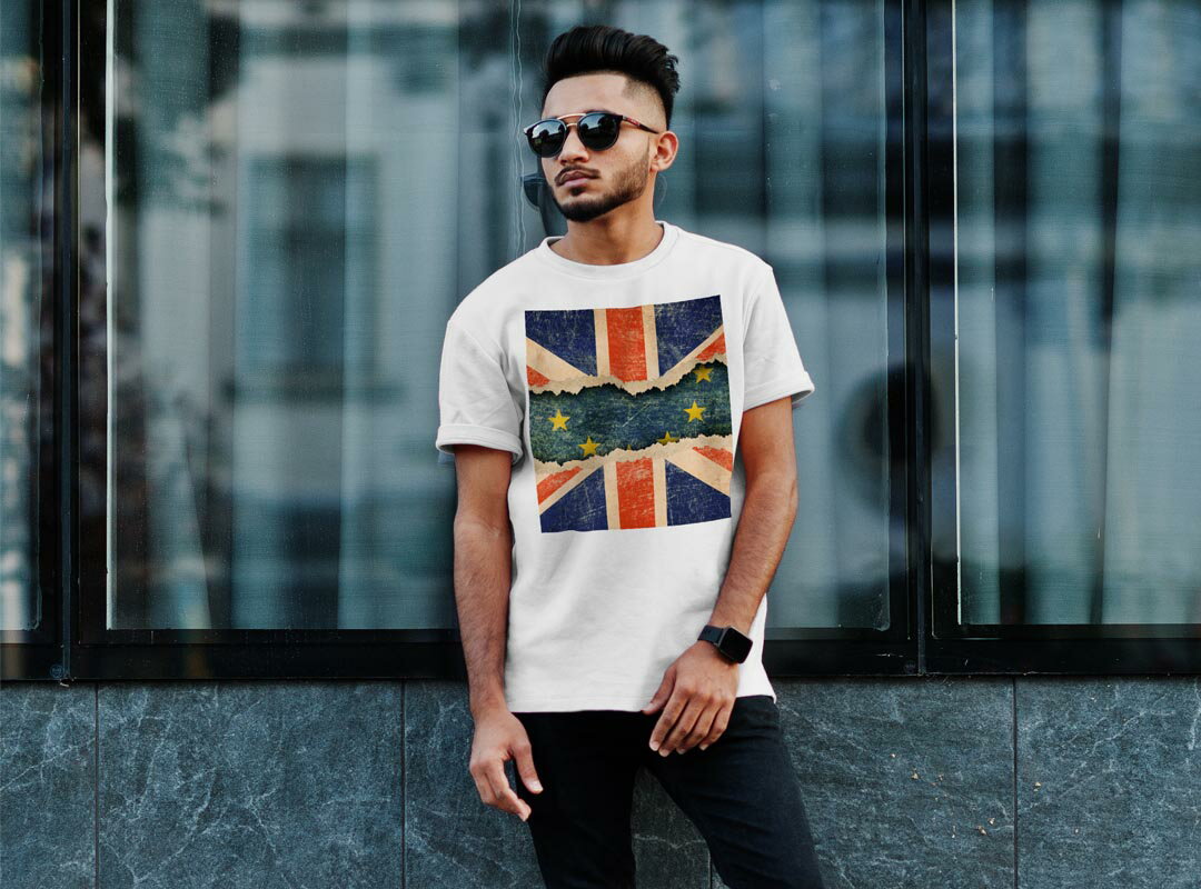 Tシャツ メンズ 半袖 ホワイト 無地 デザイン M ティーシャツ T shirt 013779 イギリス　国旗　レトロ