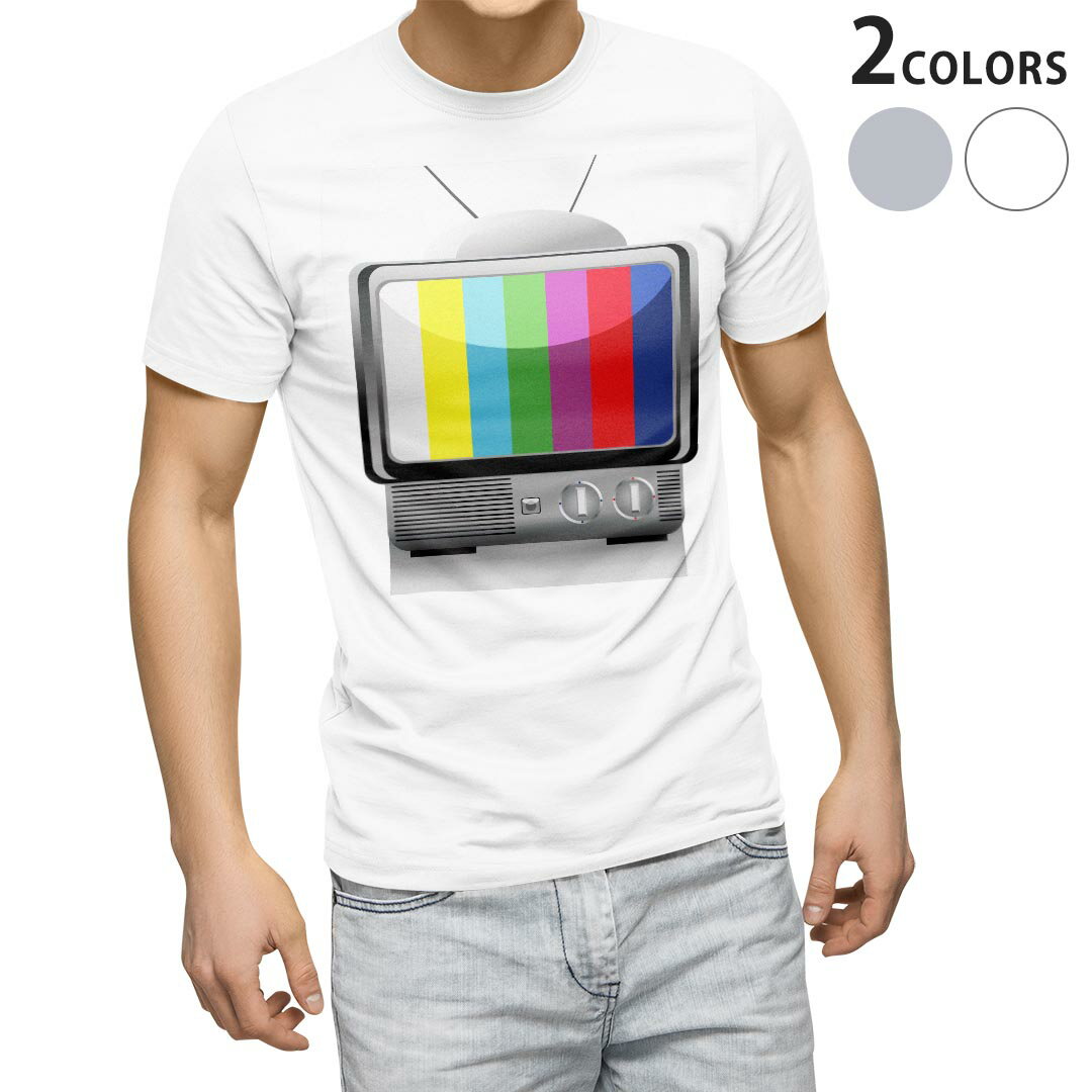 楽天kabeコレTシャツ メンズ 半袖 ホワイト グレー デザイン S M L XL 2XL Tシャツ ティーシャツ T shirt 002402 テレビ　カラフル