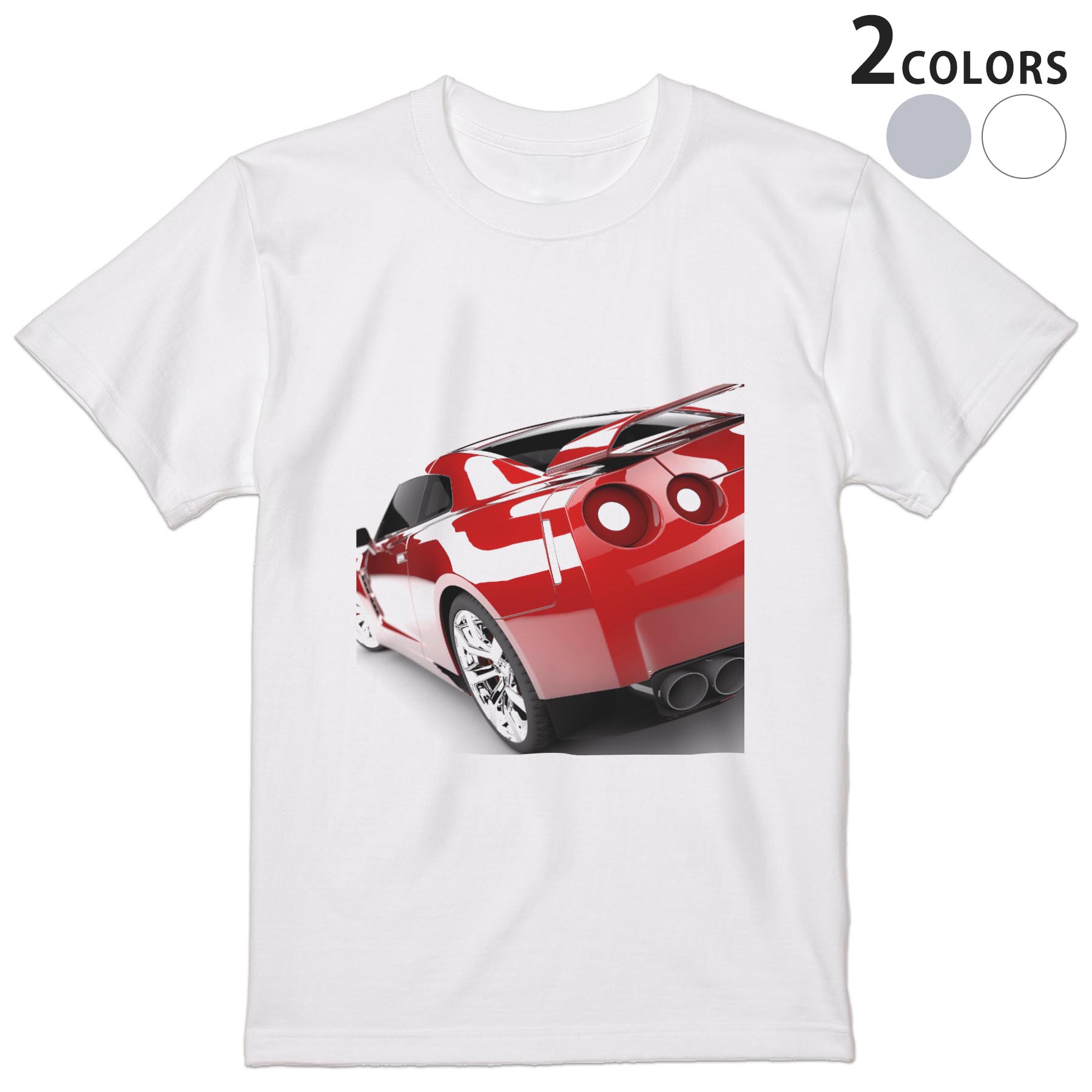 Tシャツ メンズ 半袖 ホワイト グレー デザイン S M L XL 2XL Tシャツ ティーシャツ T shirt 002827 車　写真