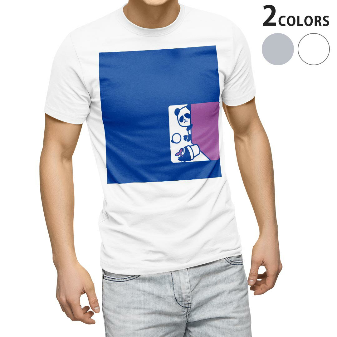 Character - Tシャツ メンズ 半袖 ホワイト グレー デザイン S M L XL 2XL Tシャツ ティーシャツ T shirt 003464 動物　イラスト　キャラクター