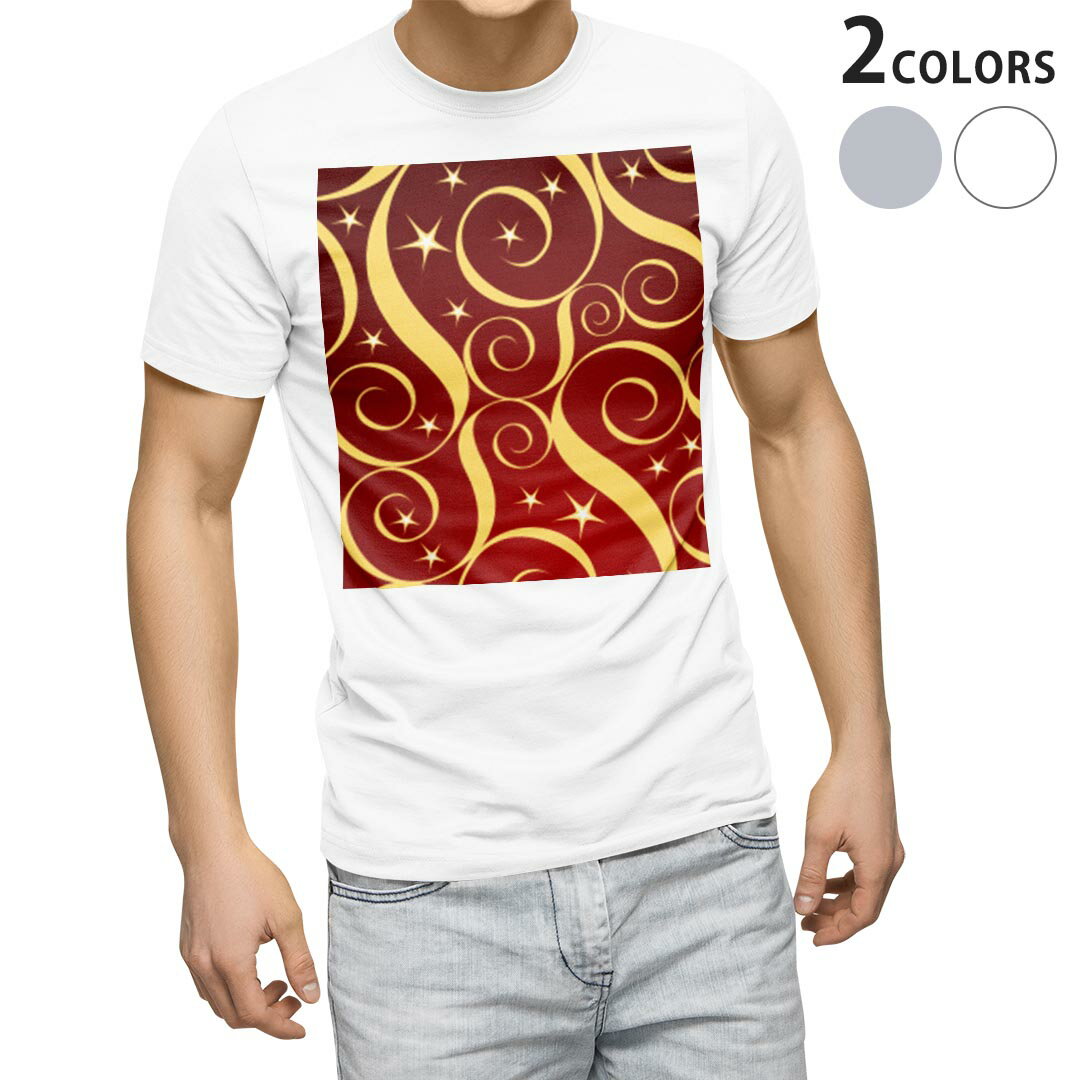 Men's Clothing - Tシャツ メンズ 半袖 ホワイト グレー デザイン S M L XL 2XL Tシャツ ティーシャツ T shirt 003908 模様　赤　黄色