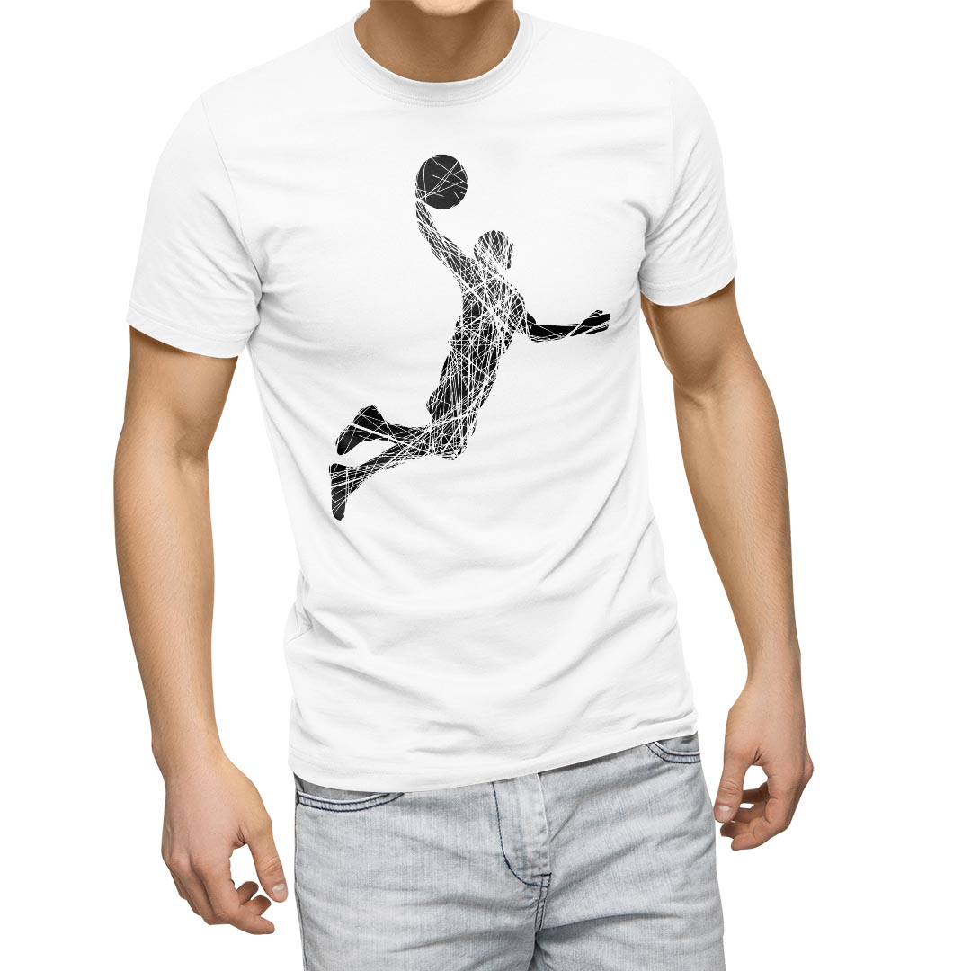 Tシャツ メンズ 半袖 ホワイト グレー デザイン S M L XL 2XL Tシャツ ティーシャツ T shirt 020033 スポーツ バスケット