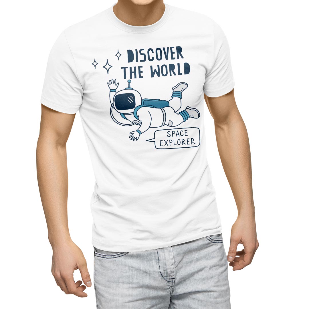 Tシャツ メンズ 半袖 ホワイト グレー デザイン S M L XL 2XL Tシャツ ティーシャツ T shirt 020084 宇宙 かわいい ロケット(4.0)
