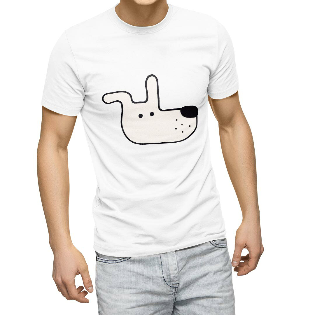 Rakuten - Tシャツ メンズ 半袖 ホワイト グレー デザイン S M L XL 2XL Tシャツ ティーシャツ T shirt 022559 犬 dog かわいい