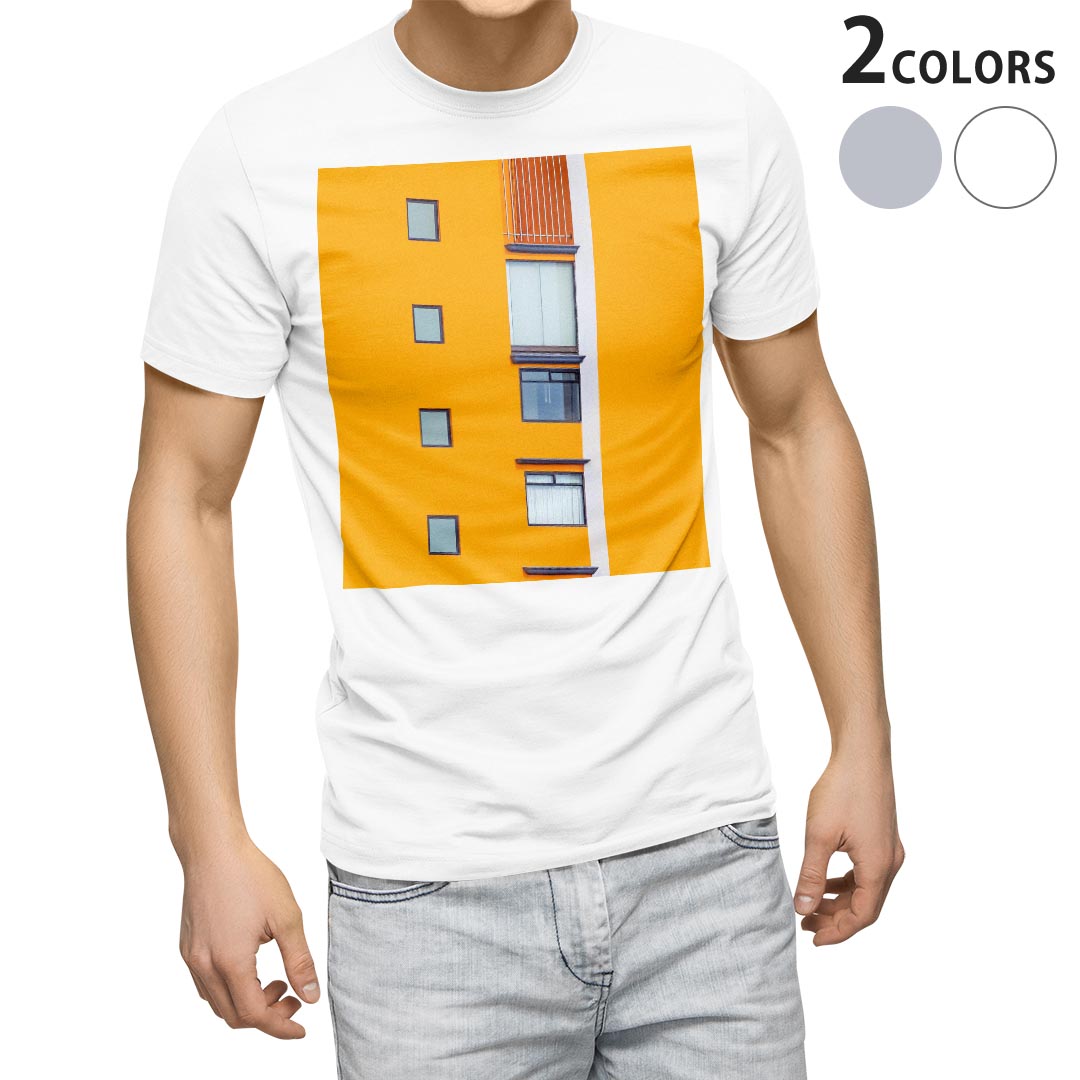 Tシャツ メンズ 半袖 ホワイト グレー デザイン S M L XL 2XL Tシャツ ティーシャツ T shirt 023030 窓　写真　建物 kabekore-11134865 kabeコレ パッケージ画像