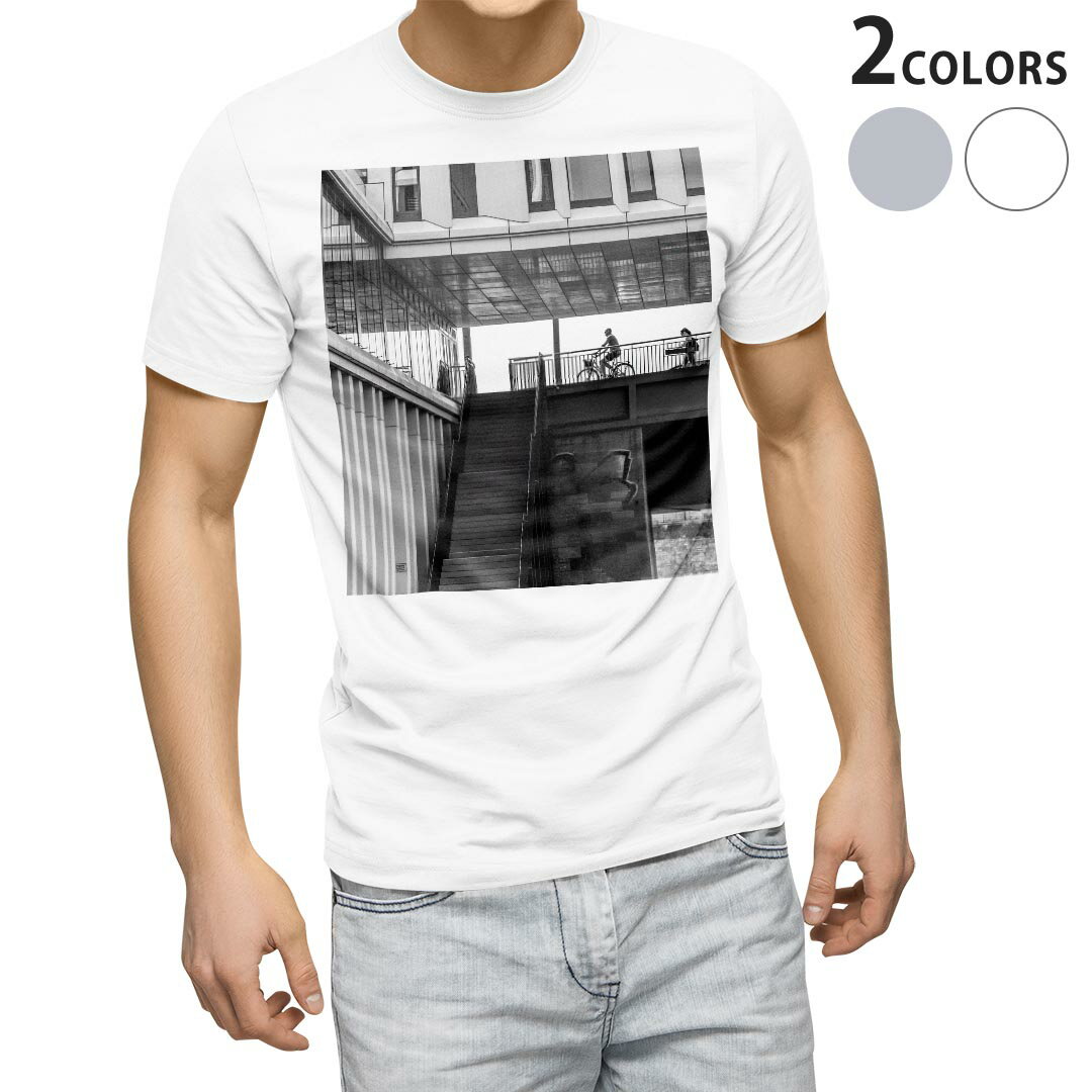 Tシャツ メンズ 半袖 ホワイト グレー デザイン S M L XL 2XL Tシャツ ティーシャツ T shirt 023123 風景 写真