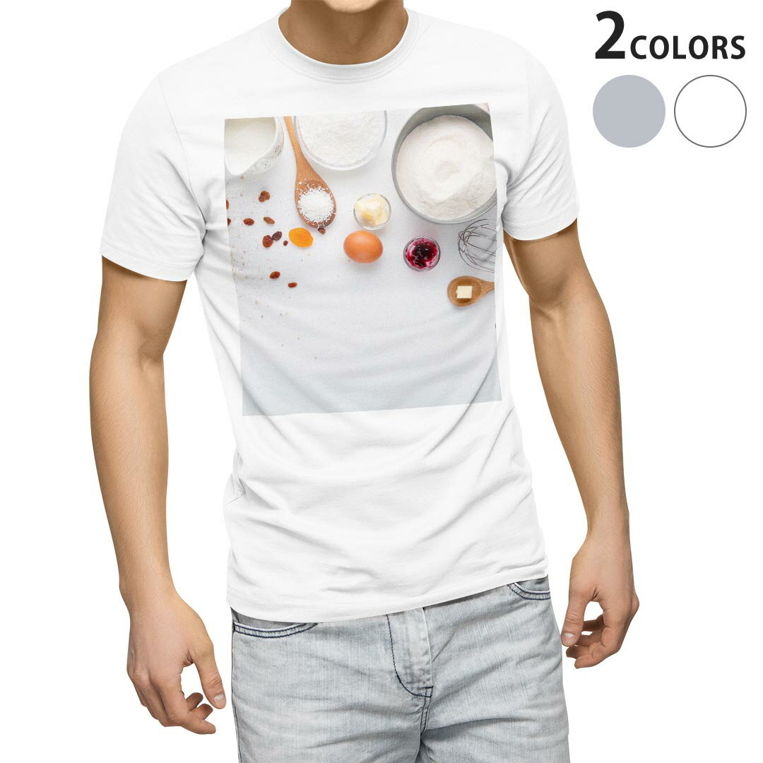 楽天kabeコレTシャツ メンズ 半袖 ホワイト グレー デザイン S M L XL 2XL Tシャツ ティーシャツ T shirt 023163 食べ物　写真　お菓子