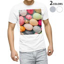 Tシャツ メンズ 半袖 ホワイト グレー デザイン S M L XL 2XL Tシャツ ティーシャツ T shirt 023244 たまご カラフル 写真