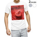 Tシャツ メンズ 半袖 ホワイト グレー デザイン S M L XL 2XL Tシャツ ティーシャツ T shirt 023429 ハート スイカ フルーツ 果物