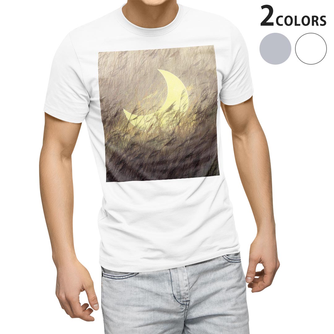 Other - Tシャツ メンズ 半袖 ホワイト グレー デザイン S M L XL 2XL Tシャツ ティーシャツ T shirt 023575 三日月　イラスト