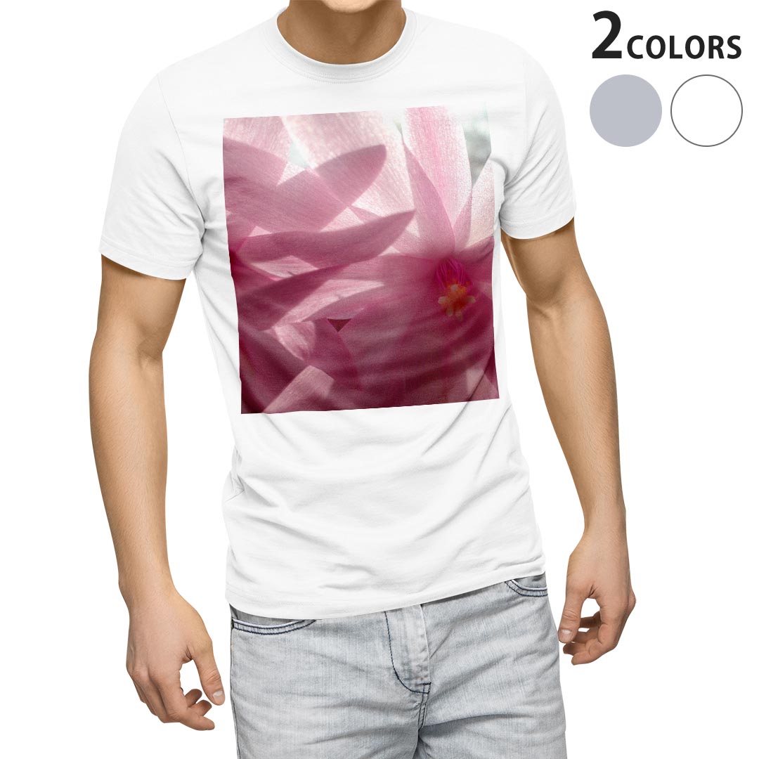 Rakuten - Tシャツ メンズ 半袖 ホワイト グレー デザイン S M L XL 2XL Tシャツ ティーシャツ T shirt 023682 花びら　フラワー