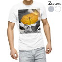 Tシャツ メンズ 半袖 ホワイト グレー デザイン S M L XL 2XL Tシャツ ティーシャツ T shirt 023923 傘 モノクロ