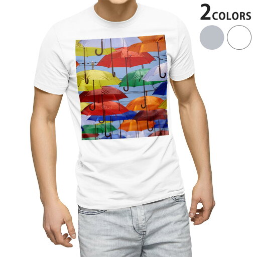 Tシャツ メンズ 半袖 ホワイト グレー デザイン S M L XL 2XL Tシャツ ティーシャツ T shirt 023926 傘 カラフル Tシャツ メンズ 半袖 ホワイト グレー デザイン S M L XL 2XL Tシャツ ティーシャツ T shirt 023926 傘 カラフル