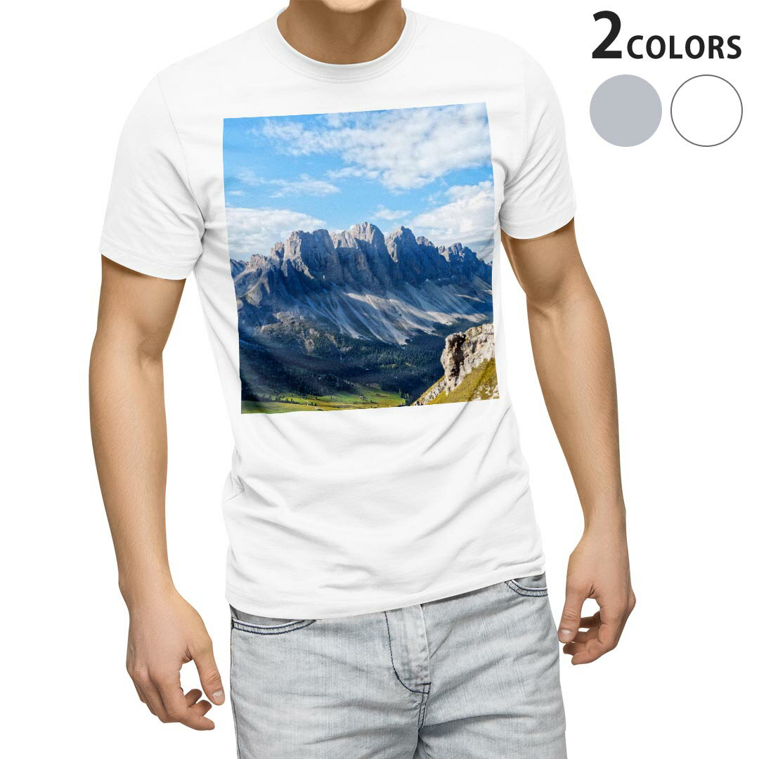 Other - Tシャツ メンズ 半袖 ホワイト グレー デザイン S M L XL 2XL Tシャツ ティーシャツ T shirt 023935 山　景色　写真
