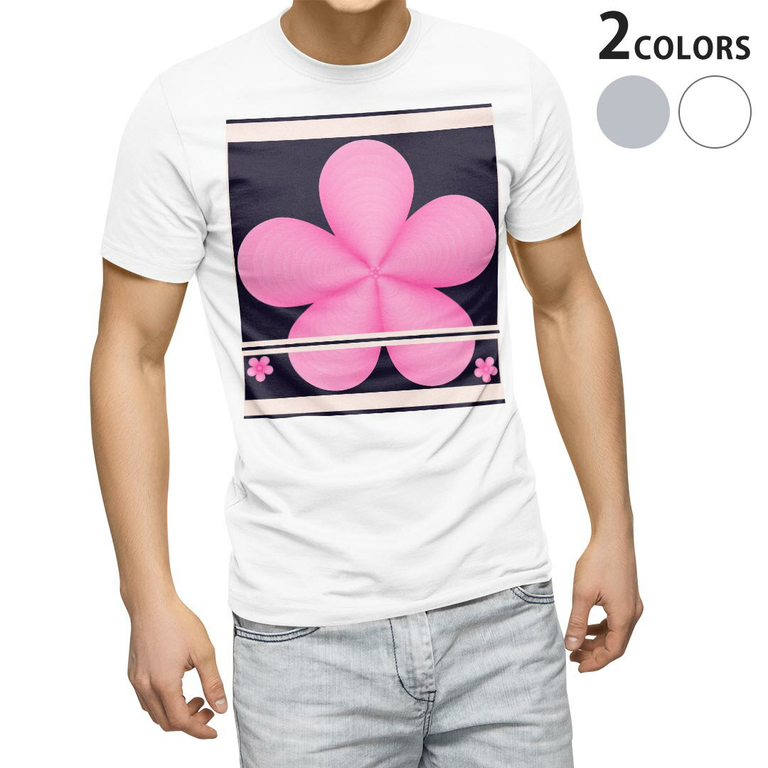 Tシャツ メンズ 半袖 ホワイト グレー デザイン S M L XL 2XL Tシャツ ティーシャツ T shirt 026199 花 柄