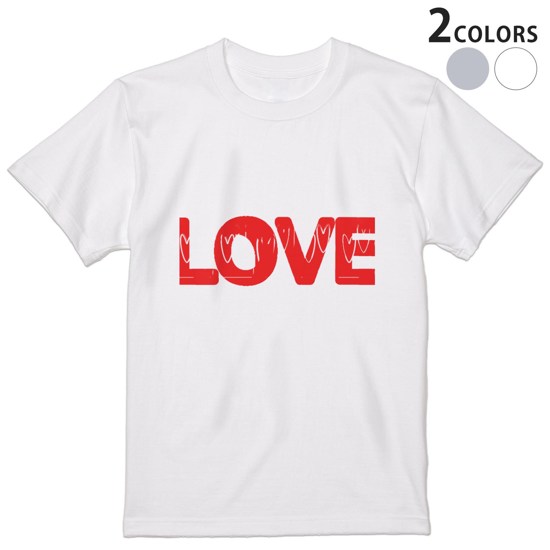 Rakuten - Tシャツ メンズ 半袖 ホワイト グレー デザイン S M L XL 2XL Tシャツ ティーシャツ T shirt 026220 文字　英語　love