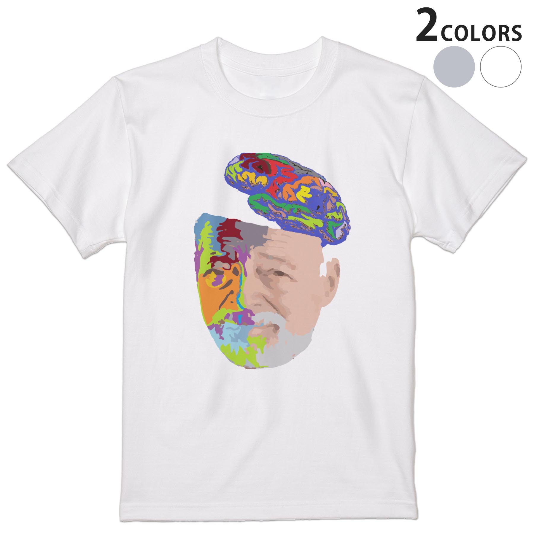 Tシャツメンズ半袖ホワイトグレーデ...