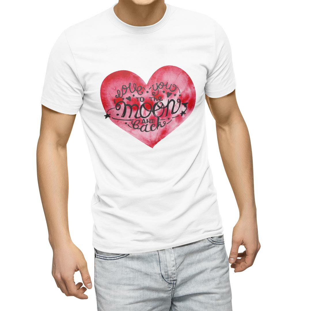 Tシャツ メンズ 半袖 ホワイト グレー デザイン S M L XL 2XL Tシャツ ティーシャツ T shirt 031578 バレンタイン ハート 英字