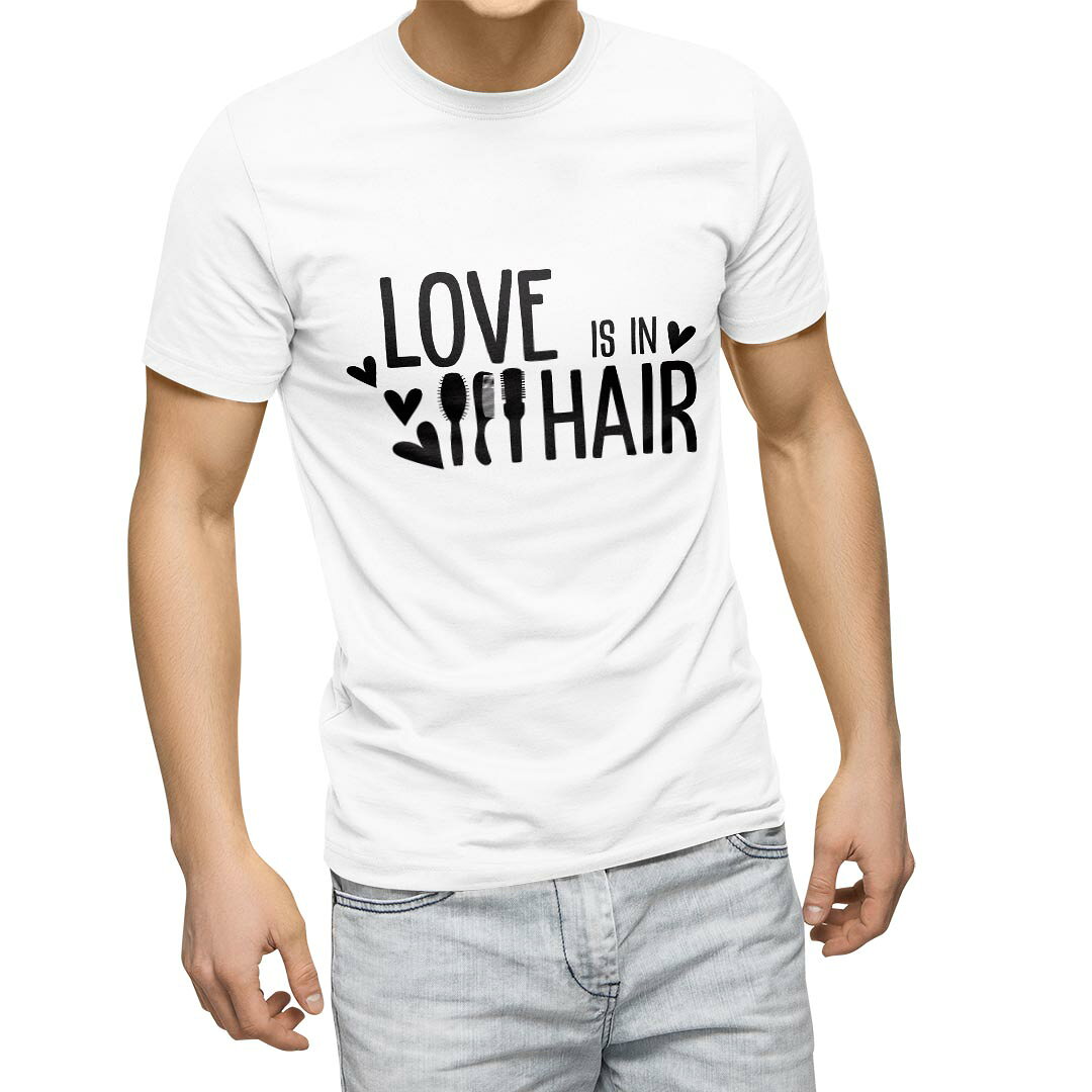 Tシャツ メンズ 半袖 ホワイト グレー デザイン S M L XL 2XL Tシャツ ティーシャツ T shirt 031762 ラブ おしゃれ ヘアサロン kabekore-11007428 kabeコレ パッケージ画像