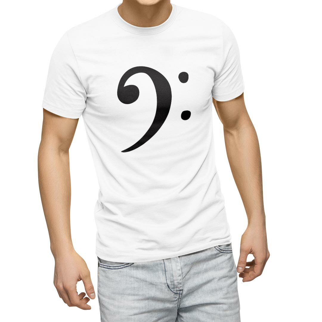 Tシャツ メンズ 半袖 ホワイト グレー デザイン S M L XL 2XL Tシャツ ティーシャツ T shirt 031907 音符 ヘ音記号