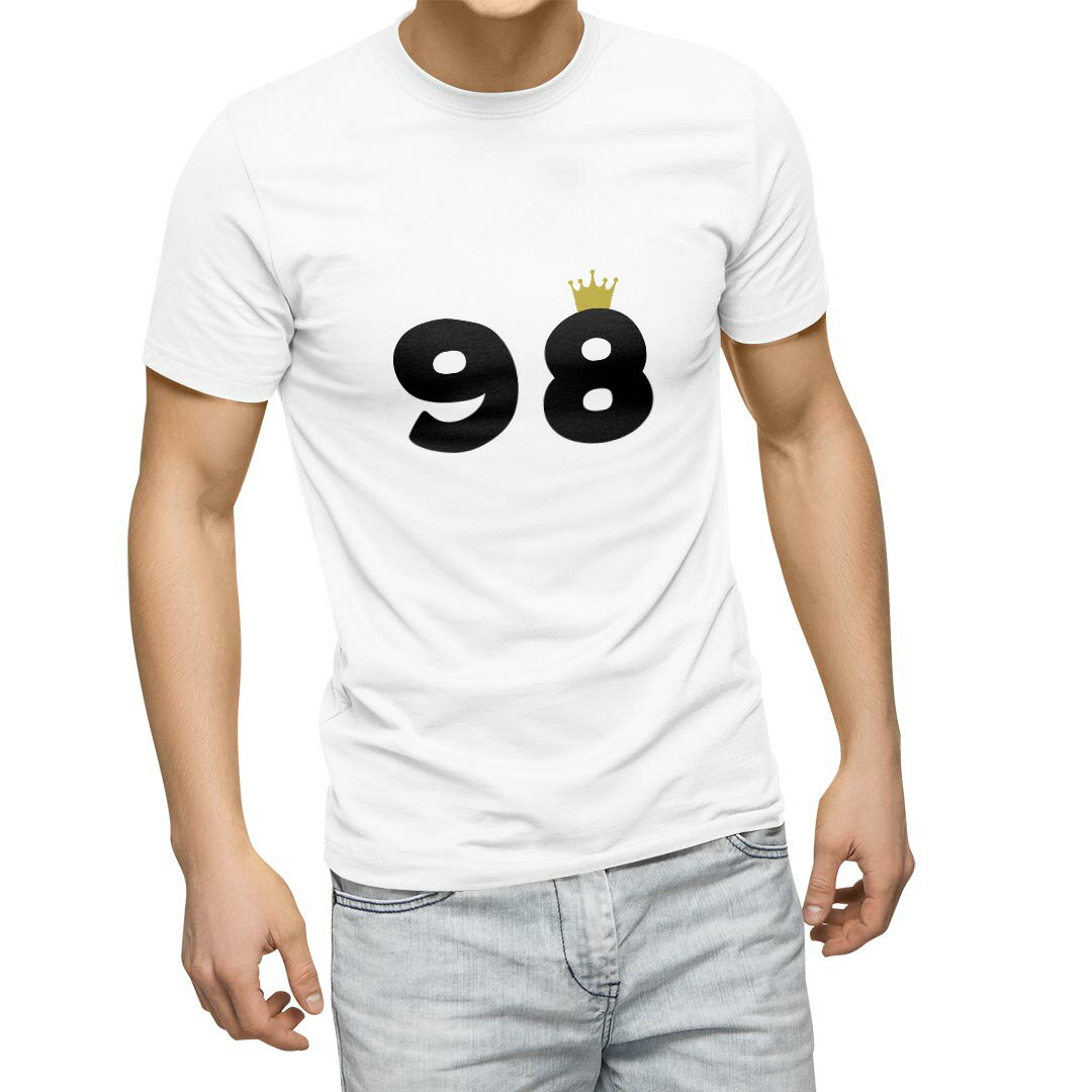 Tシャツ メンズ 半袖 ホワイト グレー デザイン S M L XL 2XL Tシャツ ティーシャツ T shirt 032029 誕生日 記念日 98 歳