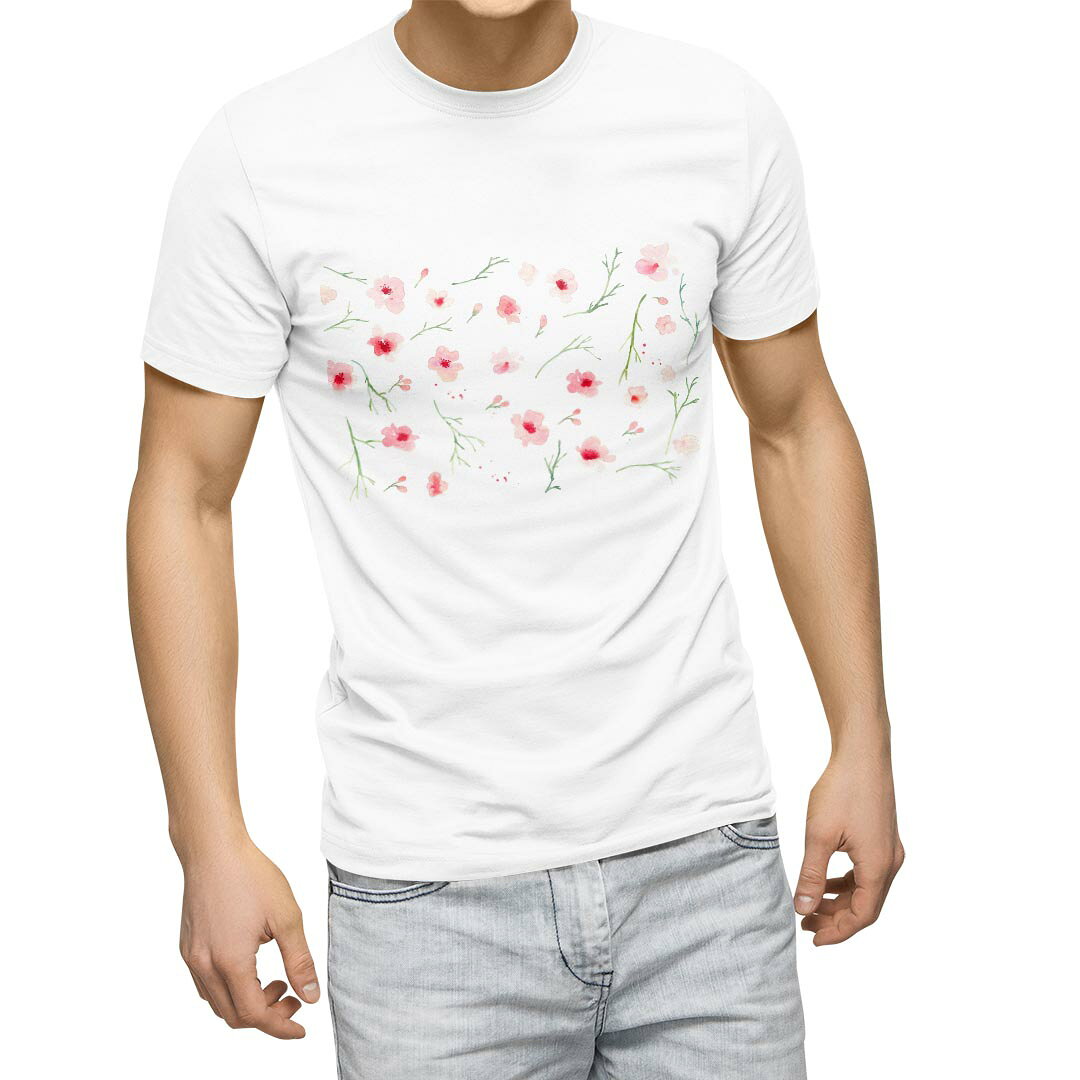 乐天商城 - Tシャツ メンズ 半袖 ホワイト グレー デザイン S M L XL 2XL Tシャツ ティーシャツ T shirt 032219 フラワー