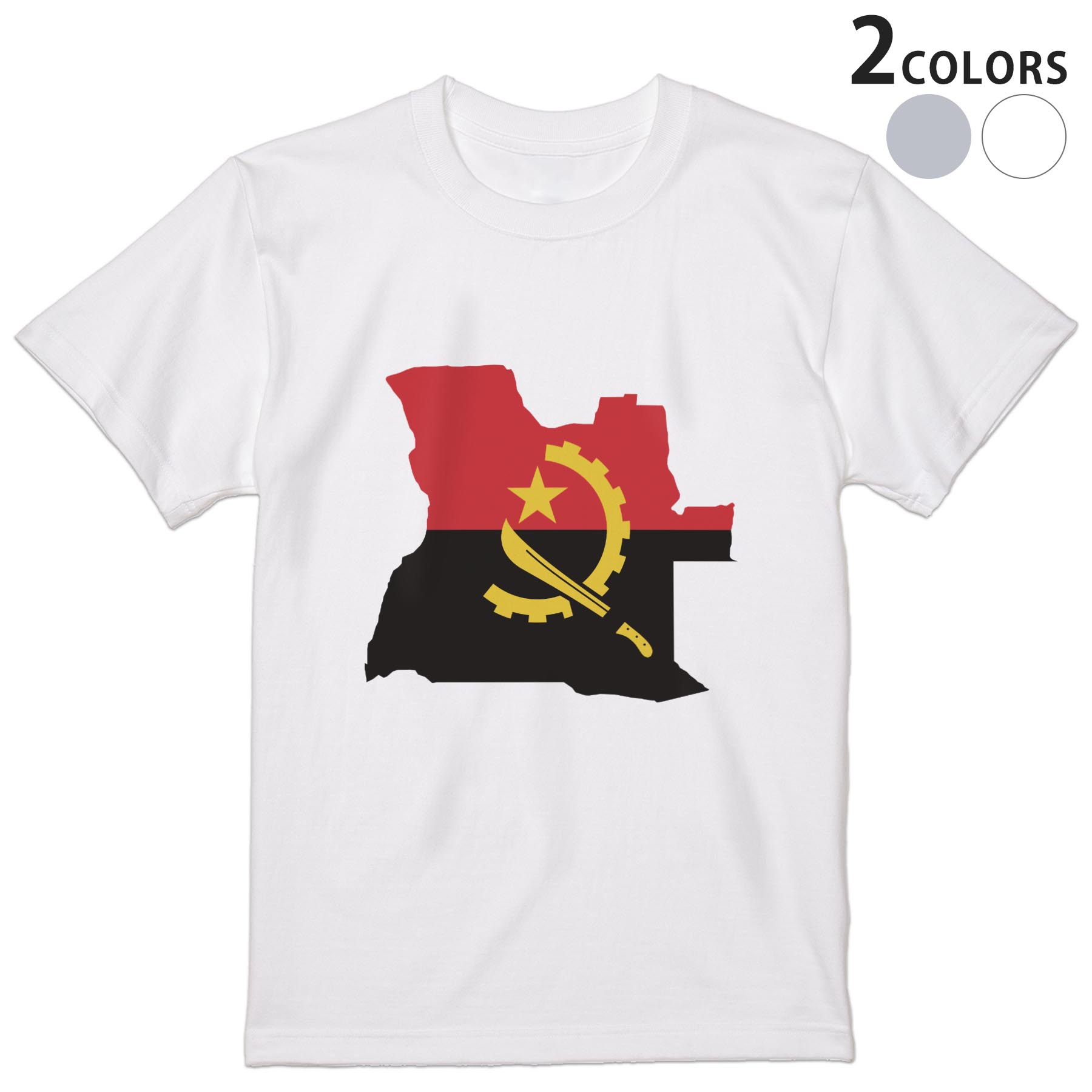 日式花紋 - Tシャツ メンズ 半袖 ホワイト グレー デザイン S M L XL 2XL Tシャツ ティーシャツ T shirt 034466 ANGOLA　アンゴラ