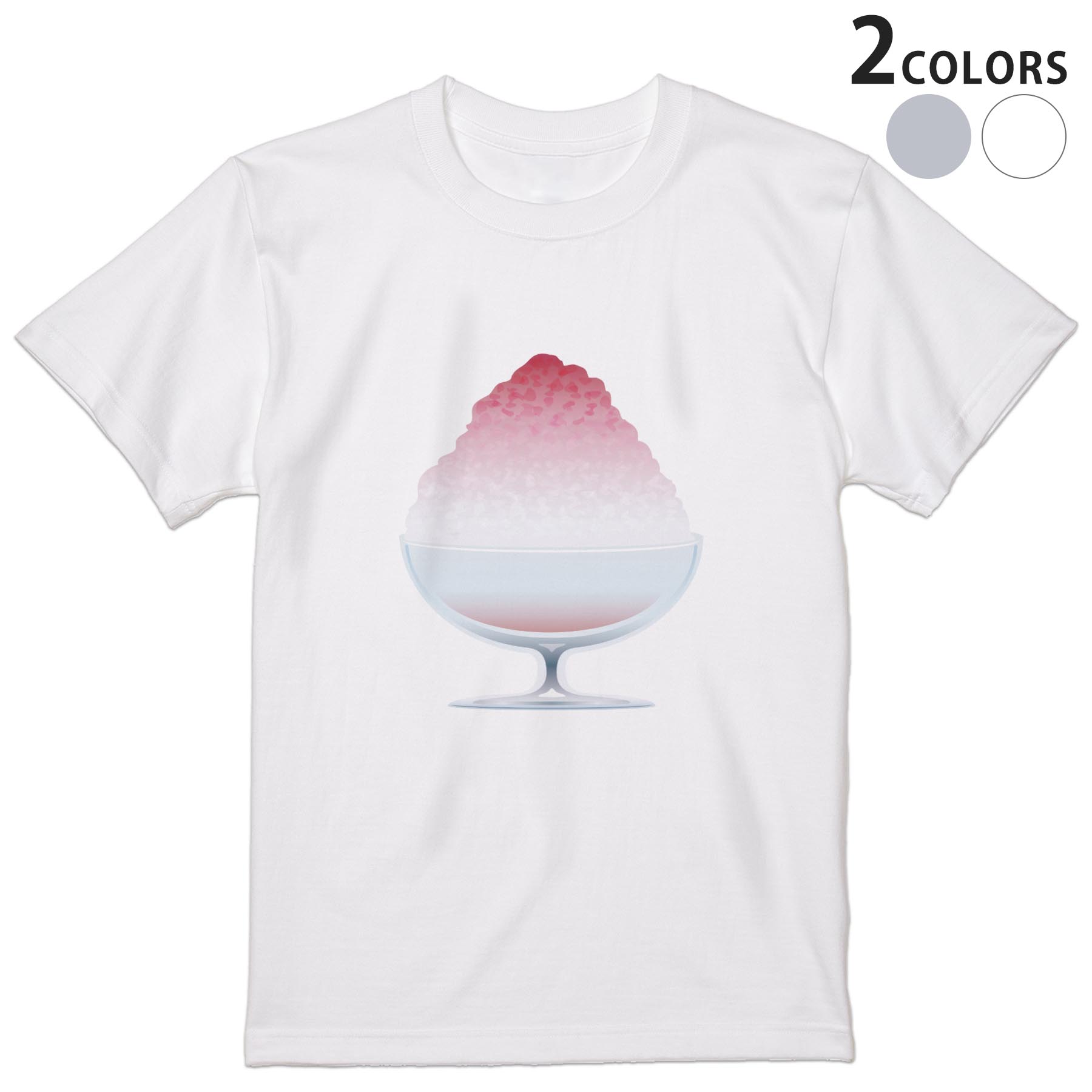 乐天商城 - Tシャツ メンズ 半袖 ホワイト グレー デザイン S M L XL 2XL Tシャツ ティーシャツ T shirt 034736 かき氷