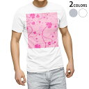 Tシャツ メンズ 半袖 ホワイト グレー デザイン S M L XL 2XL Tシャツ ティーシャツ T shirt 004463 四つ葉 クローバー ピンク