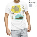 Tシャツ メンズ 半袖 ホワイト グレー デザイン S M L XL 2XL Tシャツ ティーシャツ T shirt 004638 動物 キャラクター イラスト(4)