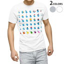 tシャツ メンズ 半袖 ホワイト グレー デザイン XS S M L XL 2XL Tシャツ ティーシャツ T shirt 004645 アニマル 鳥　イラスト　模様