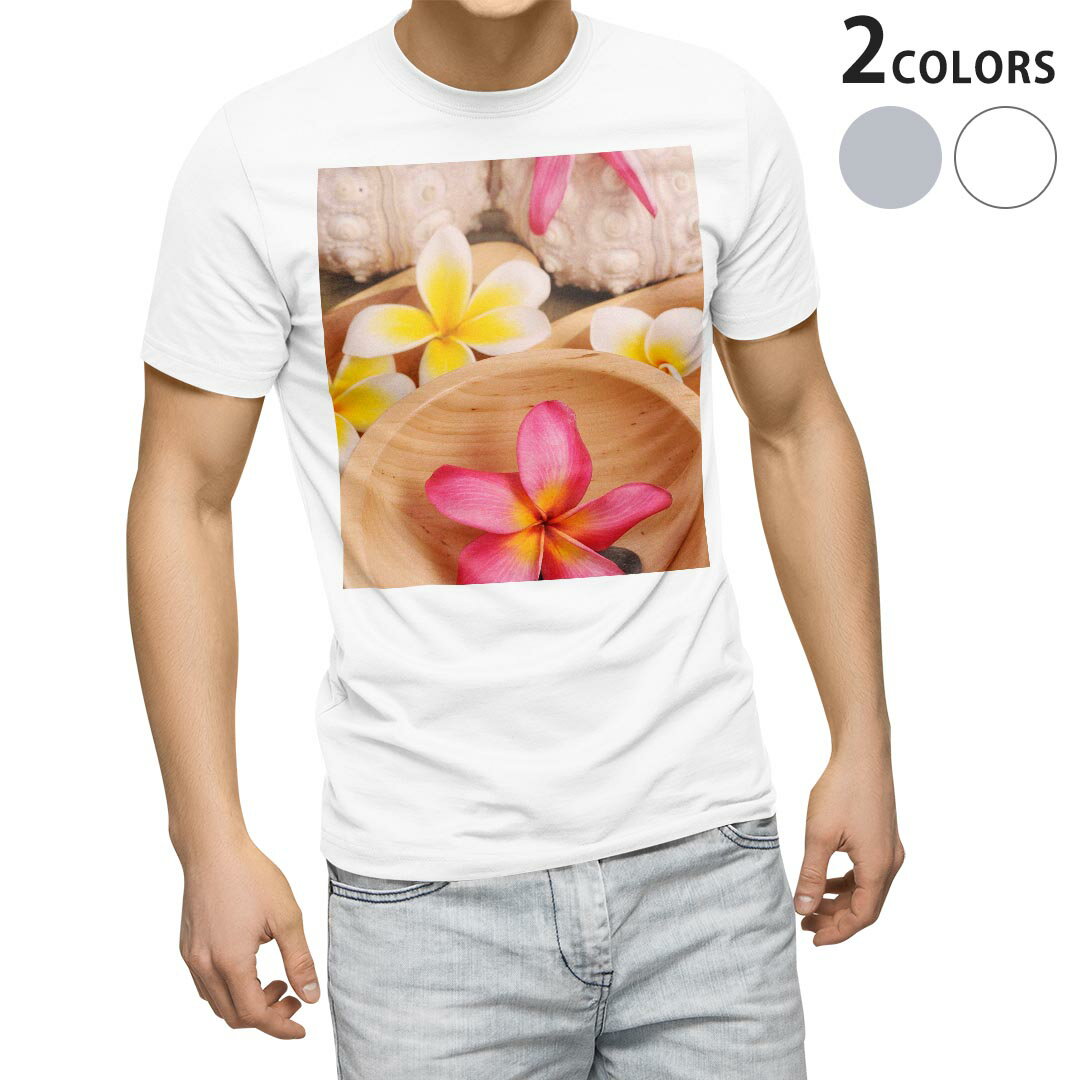 Tシャツ メンズ 半袖 ホワイト グレー デザイン S M L XL 2XL Tシャツ ティーシャツ T shirt 004765 花　写真