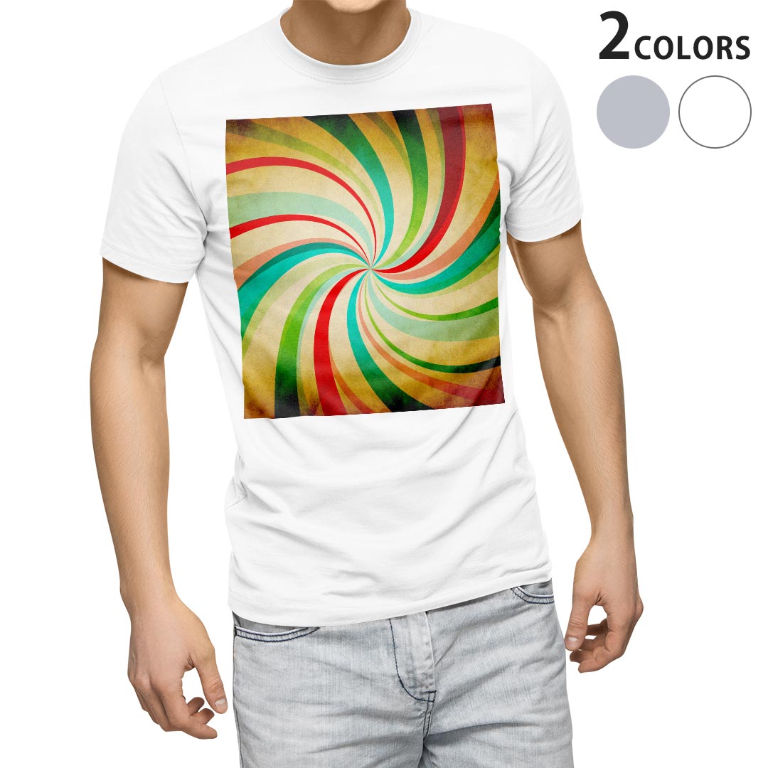 Shirts, T-Shirts - Tシャツ メンズ 半袖 ホワイト グレー デザイン S M L XL 2XL Tシャツ ティーシャツ T shirt 004797 模様　カラフル