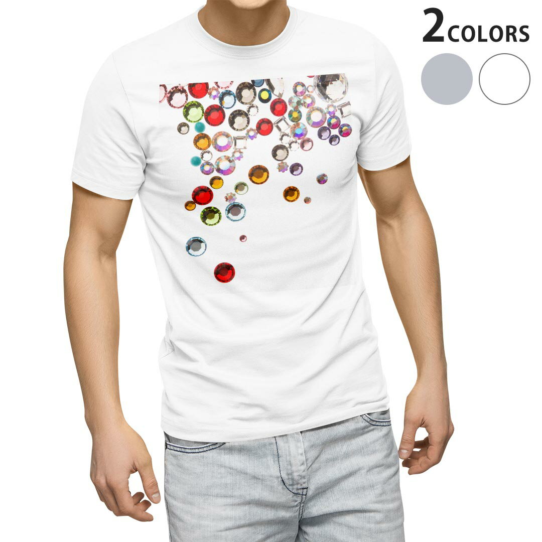 海外俱樂部（巴西） - Tシャツ メンズ 半袖 ホワイト グレー デザイン S M L XL 2XL Tシャツ ティーシャツ T shirt 005377 カラフル　宝石　白