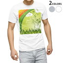 Tシャツ メンズ 半袖 ホワイト グレー デザイン S M L XL 2XL Tシャツ ティーシャツ T shirt 005563 クローバー 緑 グリーン