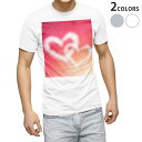Tシャツ メンズ 半袖 ホワイト グレー デザイン S M L XL 2XL Tシャツ ティーシャツ T shirt 005641 ハート ピンク(4)
