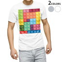 tシャツ メンズ 半袖 ホワイト グレー デザイン XS S M L XL 2XL Tシャツ ティーシャツ T shirt 005799 レゴ　ブロック　カラフル