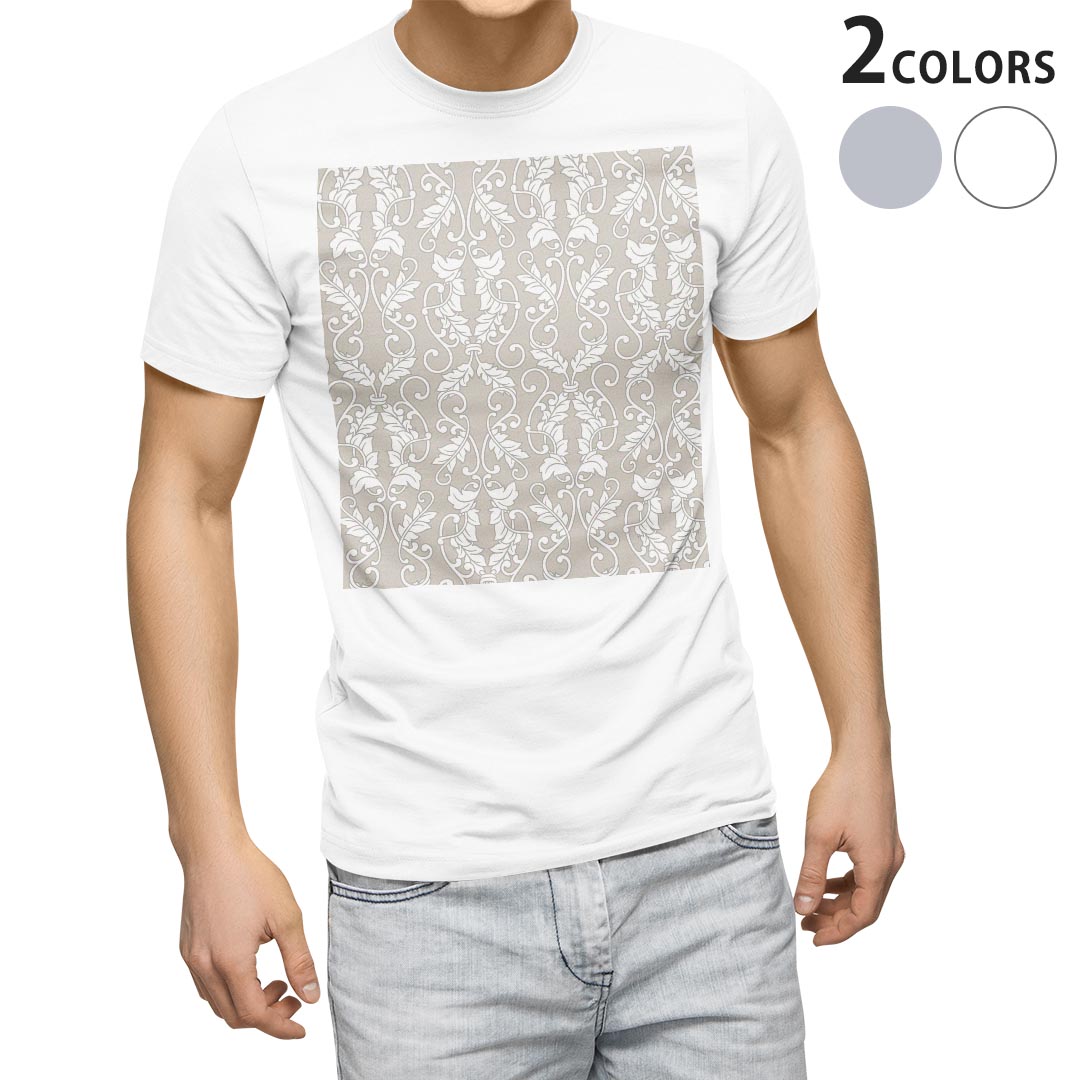 Tシャツ メンズ 半袖 ホワイト グレー デザイン S M L XL 2XL Tシャツ ティーシャツ T shirt 005881 灰色　グレー　模様