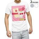 Tシャツ メンズ 半袖 ホワイト グレー デザイン S M L XL 2XL Tシャツ ティーシャツ T shirt 005884 イラスト さくらんぼ ピンク