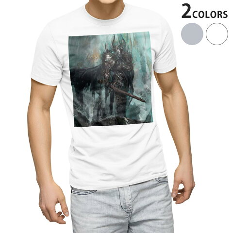 tシャツ メンズ 半袖 ホワイト グレー デザイン XS S M L XL 2XL Tシャツ ティーシャツ T shirt 005903 イラスト　甲冑　ファンタジー