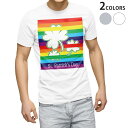 Tシャツ メンズ 半袖 ホワイト グレー デザイン S M L XL 2XL Tシャツ ティーシャツ T shirt 006038 クローバー レインボー