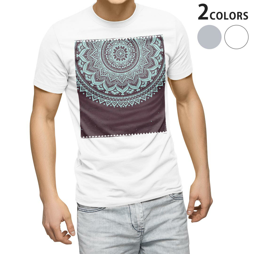 Tシャツ メンズ 半袖 ホワイト グレー デザイン S M L XL 2XL Tシャツ ティーシャツ T shirt 006074 レース　水色　模様