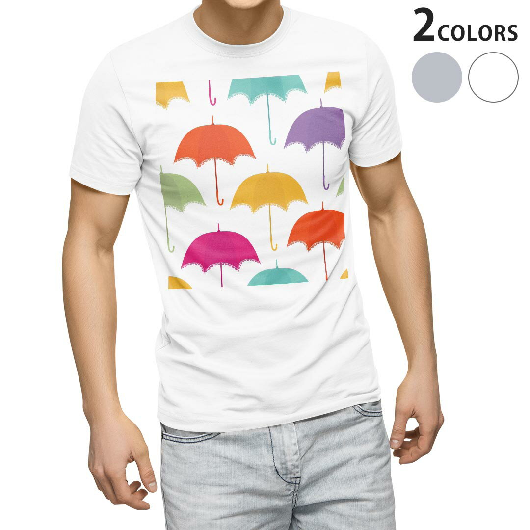 Tシャツ メンズ 半袖 ホワイト グレー デザイン S M L XL 2XL Tシャツ ティーシャツ T shirt 006151 傘..