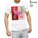 tシャツ メンズ 半袖 ホワイト グレー デザイン XS S M L XL 2XL Tシャツ ティーシャツ T shirt 006414 ラブリー ハート　花　フラワー