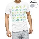 Tシャツ メンズ 半袖 ホワイト グレー デザイン S M L XL 2XL Tシャツ ティーシャツ T shirt 006603 クローバー 模様