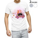 Tシャツ メンズ 半袖 ホワイト グレー デザイン S M L XL 2XL Tシャツ ティーシャツ T shirt 006693 花 車 プレゼント