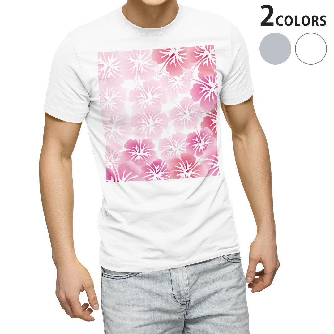 Tシャツ メンズ 半袖 ホワイト グレー デザイン S M L XL 2XL Tシャツ ティーシャツ T shirt 006704 花