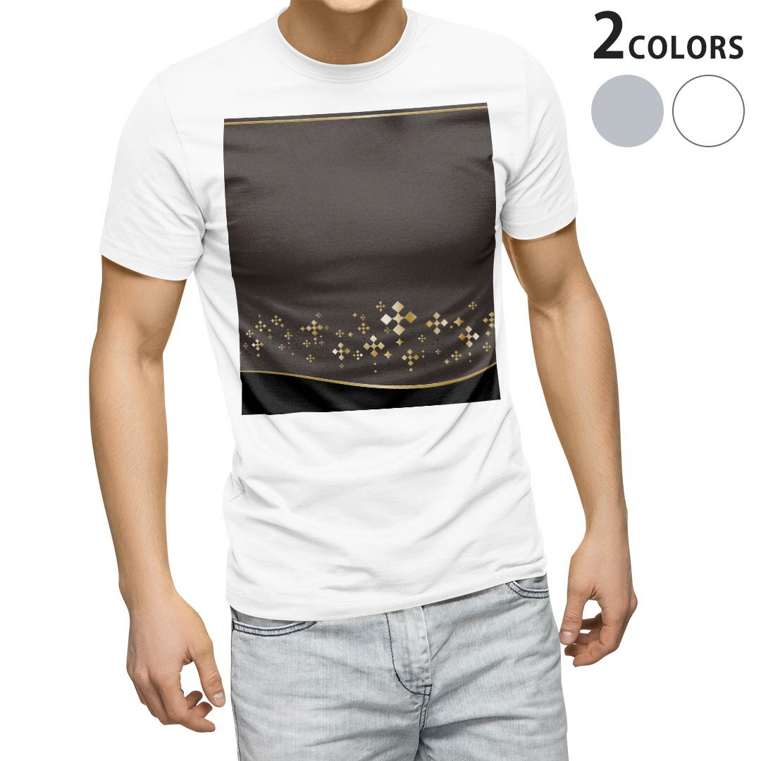 Rakuten - Tシャツ メンズ 半袖 ホワイト グレー デザイン S M L XL 2XL Tシャツ ティーシャツ T shirt 006764 黒　ブラック
