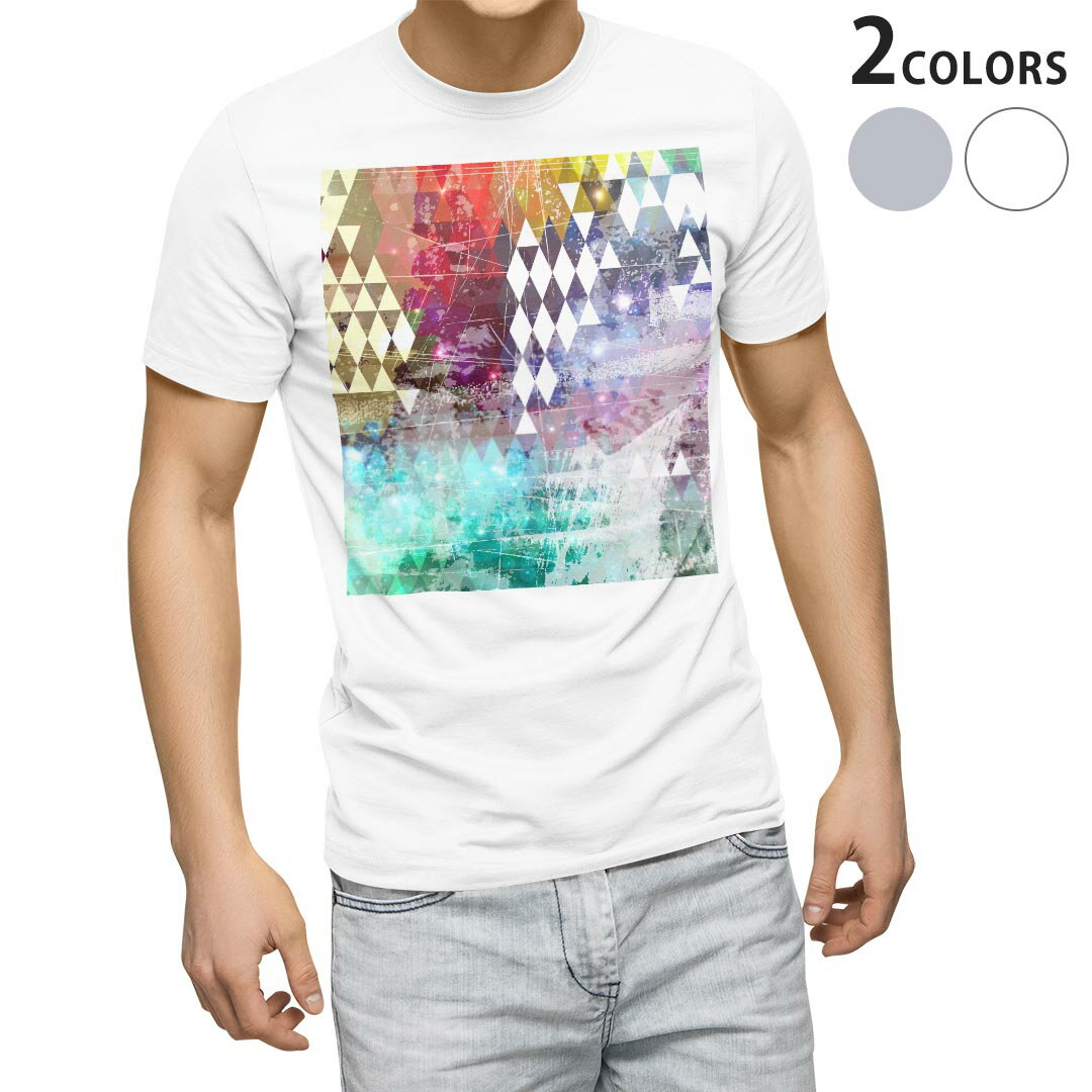 Tシャツ メンズ 半袖 ホワイト グレー デザイン S M L XL 2XL Tシャツ ティーシャツ T shirt 006915 アーガイル 模様 カラフル