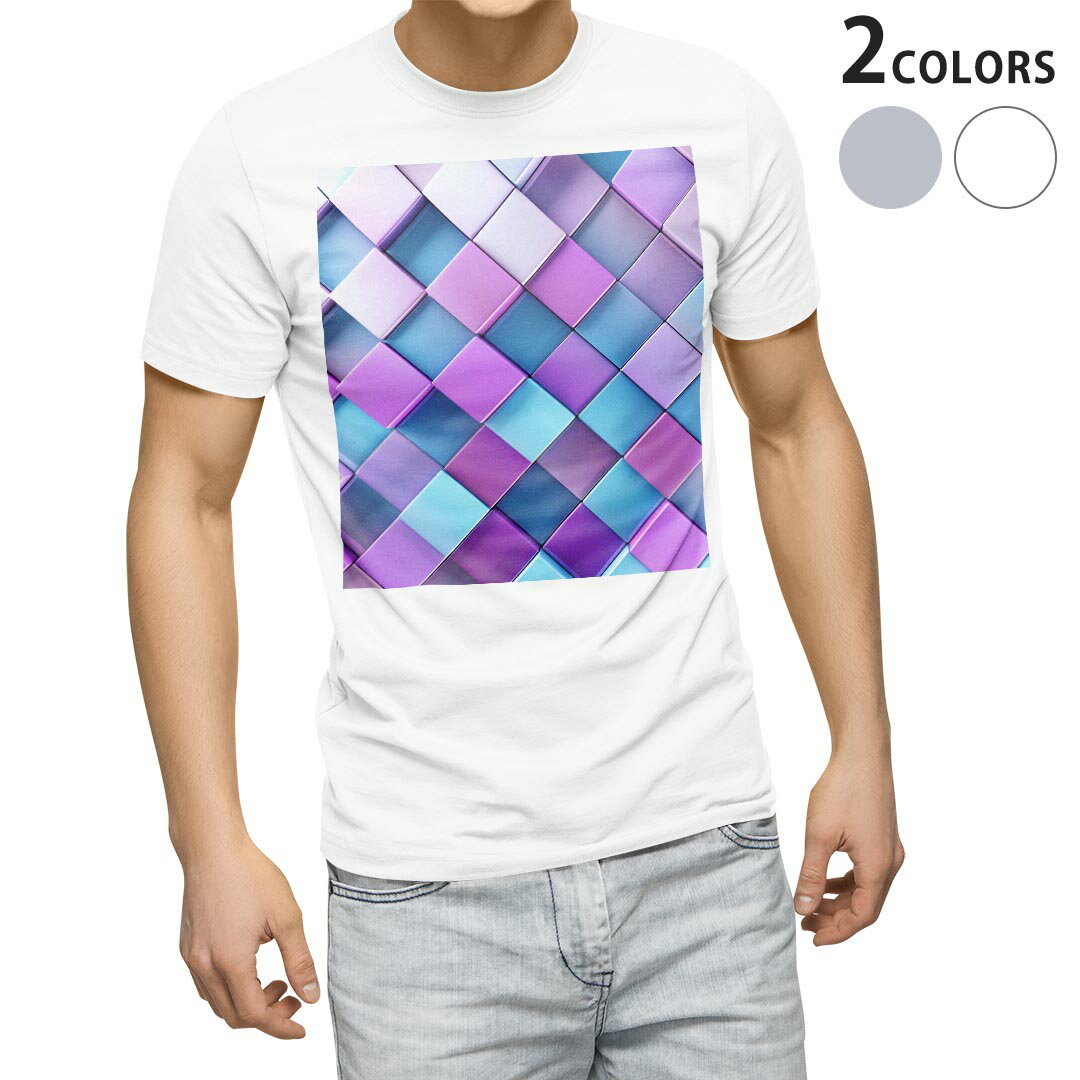 Shirts, T-Shirts - Tシャツ メンズ 半袖 ホワイト グレー デザイン S M L XL 2XL Tシャツ ティーシャツ T shirt 006919 チェック　模様
